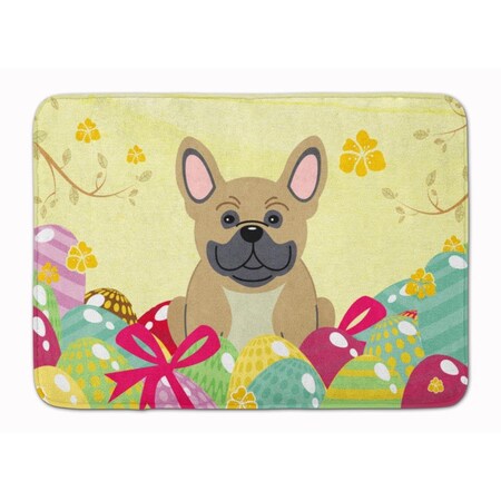 Carolines Treasures Easter Eggs French Bulldog Cream Machine Washable Memory Foam Mat BB6010RUG